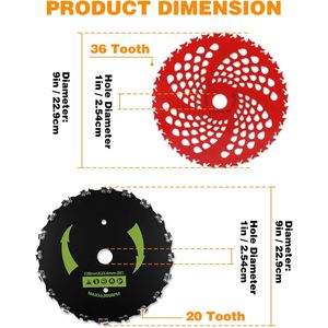 HkHK 9 en 1: Cuchilla con punta de carburo de 36 dientes y hoja de sierra de cadena de acero al carbono de 20 dientes con kit adaptador universal - Product Image 2