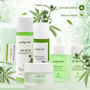 Private Label Korean Natural Organic Face Skincare Moisturizing anti aging CBD Skin Care Set