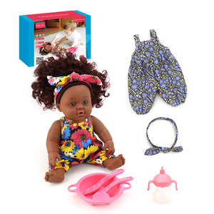 Venta al por mayor personalizado precio de fábrica realista de moda muñecas negras afroamericanas de 14 pulgadas muñecas negras con pelo negro - Product Image 3