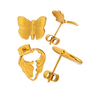 Waterproof Earrings 18k Gold Plated Polished Minimalist <b>Stud</b> Luxury Hypoallergenic Lightweight for Women Wedding Daily Party - Product Image 6