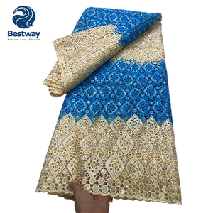 Bestway <span class=keywords><strong>Guipur</strong></span> asequible con bordado de encaje de lentejuelas Tela de encaje de cordón de alta calidad para mujer - Product Image 3