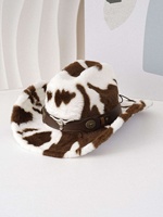 Chapeaux de cowboy imprimés vache noir et blanc en gros avec ceinture Longhorn pour fêtes western et rodeo