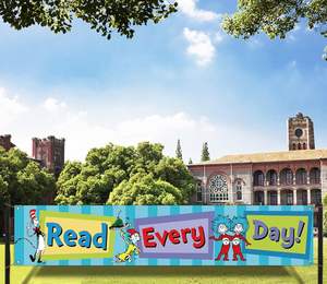 Bandera Decorativa con Temática <span class=keywords><strong>de</strong></span> Lectura del Dr. Seuss, para Leer Todos los Días, Decoración para Cuarto <span class=keywords><strong>de</strong></span> Niños, Escuela, Biblioteca, Jardín, Exterior - Product Image 2