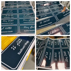 Señal de Tráfico de Aluminio de Alta Calidad en Doble Idioma Personalizada, Señal de Nombre de Carretera, Señal de Orientación Vial para Maldivas - Product Image 4