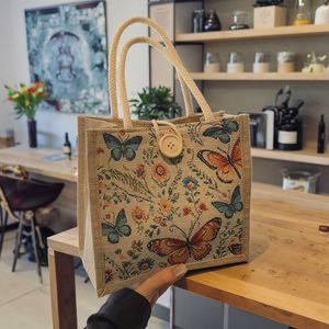 2025 модная Льняная сумка для шоппинга, переносная сумка среднего размера с полиэстеровой подкладкой, новый дизайн, лидер продаж для женщин - Product Image 1