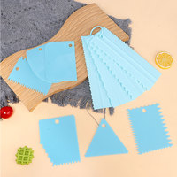 Ensemble de grattoirs de décoration de gâteaux en plastique coupe-pâte à dents longues spatule plus lisse à gâteau outils de glaçage de cuisson
