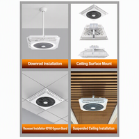 Ventilador de Techo Empotrado de 60x60cm, 30W, 6 Velocidades, Control Remoto Continuo para Oficina y Hotel