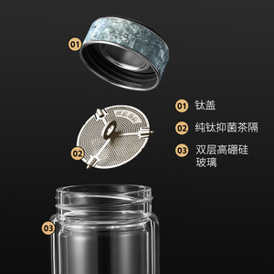 Double-Walled Glass Tea Infuser Cup With Filter Heat-Insulating For Office Use - Product Image 3