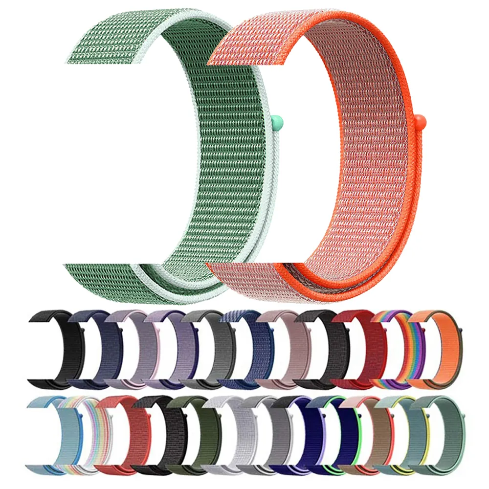 Breathable Fabric Loop Replacement Sport Nylon Smart Watch Band for Apple Watch Series 9 8 7 6 Ultra 2 49mm 45mm 44mm 42mm 41mm