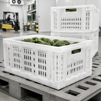 Caisse en plastique pliable empilable de qualité alimentaire Yusu, couleur personnalisée, pour le stockage en vrac de fruits et légumes, boîte logistique