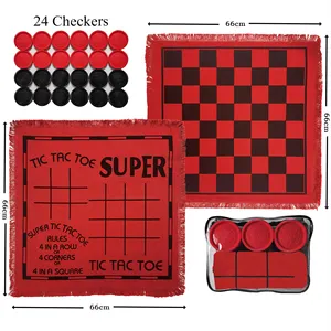 Супер 3 в 1 Tic Tac Toe Шахматный набор открытый и закрытый шахматный одеяло шашки настольная игра для детей и взрослых