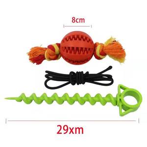 Jouet à mâcher pour chien, balle en corde avec distributeur de friandises, nettoyage des dents, jeu de tirette en plein air, jouet interactif pour animaux de compagnie - Product Image 2