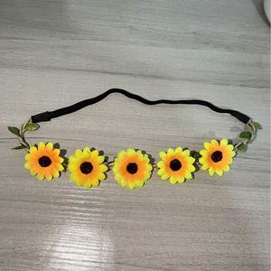 Diademas Bohemias con Flores Tropicales, para Primavera, Verano, Playa, Vacaciones, Novia, Boda, Corona Floral de Margaritas y Girasoles - Product Image 1