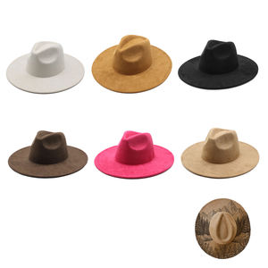 หมวกเฟโดร่าปีกกว้างแบบคลาสสิกสำหรับผู้หญิงและผู้ชาย หมวกแจ๊สปีกกว้างแบบสลักเลเซอร์ได้ หมวกเดอร์บี้สำหรับใส่ไปโบสถ์ ขนาด 9.5 ซม. - Product Image 1