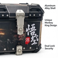Accessoires moto : Top Case Moto, Coffre Arrière Moto 45L, Top Case Latéral en Aluminium Compatible Getaway