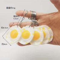 Porte-clés pendentif œuf alimentaire simulé à prix de gros, cadeaux promotionnels souvenirs, accessoires de sac, cadeau porte-clés