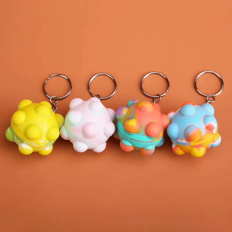 New Arrival Colours Anxiety Relief Fidget Toy Mini Pop Itting Ball Keychain Squeeze Toys