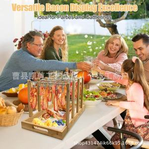 Wooden meat tray <b>rack</b>, cheese charcoal <b>plate</b>, meat serving <b>plate</b>, fruit and dessert <b>plate</b>, barbecue grill, grill <b>rack</b> - Product Image 2