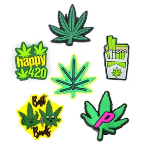 RTS love 420 weed pattern smoking shoe charms for croc clogs shoe decoration wholesale