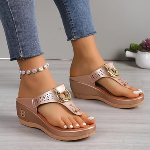 Sandales compensées à lanières pour femmes, style romain, nouvelle collection été, grande taille, pour la plage, Roman231 - Product Image 3