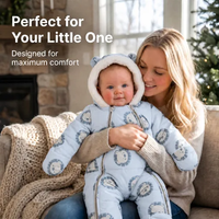 Combinaison d'hiver rembourrée pour bébé avec imprimé ours mignon, capuche à oreilles d'ours, matelassée, pour nourrisson
