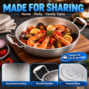 Sartén de Paella Comercial de Titanio, Calidad de Restaurante, Sartén Profunda para Arroz con Mariscos, para Buffet de Hotel y Catering - Product Image 1
