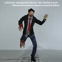 Nouveauté Halloween : Grand Zombie Mécanique Électrique à Balançoire pour Maison Hantée et Salle d'Évasion