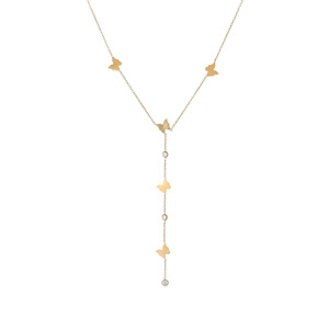 Sınır Ötesi Kelebek Püsküllü Bambu Elmas Köprücük Kemiği Modası Her Şeyle Uyumlu Hafif Lüks Üst Düzey Hisli Niş Basit Kolye - Product Image 5