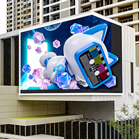 Layar LED Sudut Kanan 3D Tanpa Kacamata, Layar Besar Perawatan Depan, Dinding Video LED untuk Pusat Perbelanjaan dan Pasar Mal.