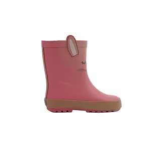 Best Sale Classy Durable Matte Ear Model Three-dimensional Tiles Cat Girl Baby Kid Child Rain Boots Waterproof