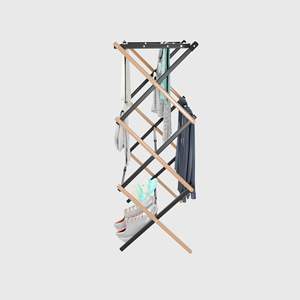 Porte-vêtements extensible en métal DB, double niveau, pliable, pour intérieur et extérieur, séchoir à linge, porte-serviettes, organisateur de rangement pour la lessive - Product Image 6