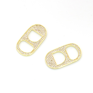 18k Gold Plated Zircon Soda Pull Tab <strong>Charm</strong> <strong>Pig</strong> Nose <strong>Charm</strong> Pendants for Jewelry Accessory - Product Image 4