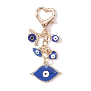 Llavero de esmalte con diseño de corazón creativo y ojos de <span class=keywords><strong>diablo</strong></span>, bonito y encantador, de la serie Religión Mística, colgante para mochila, buen regalo para amigos - Product Image 3