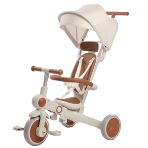 A7 đa chức năng có thể gập lại bé ba bánh cho 2-5 tuổi ba bánh trẻ em bé với bàn đạp ba bánh trẻ em bé 7 trong 1 lớn tán - Product Image 1