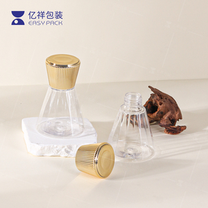 Wholesale Luxury <strong>Funnel</strong> <strong>Plastic</strong> <strong>Transparent</strong> Cosmetic Bottle Skincare Toner Make up Remover Container with Lid for Packaging - Product Image 1