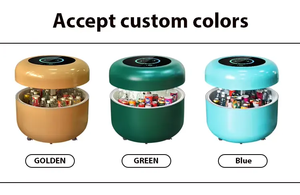 Docarelife table basse <span class=keywords><strong>ronde</strong></span> intelligente de luxe haut-parleur Bluetooth charge sans fil mini réfrigérateur table combinée - Product Image 3