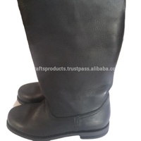 Nouvelles bottes d'uniforme pour hommes, logo, reproduction d'uniforme d'extérieur, 100% cuir véritable, bottes allemandes de la Seconde Guerre mondiale