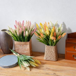 CallaFloral Ramo de Jacintos Artificiales Blanco Amarillo Naranja Rosa Decoración Interior Arreglo Floral de Plástico - Product Image 1
