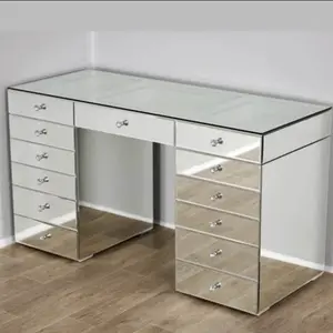 Hot Selling Bedroom Furniture Modern Mirror Dressing Tables With 13 Drawers Wooden Vanity Table For Home Hotel