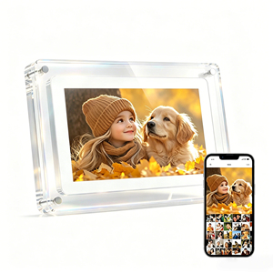 Nouveau cadre photo numérique vidéo en acrylique WIFI 7 pouces, horloge, calendrier, code QR, connexion rapide, mémoire 8 Go, lecture vidéo MP4, lecture MP3 - Product Image 1