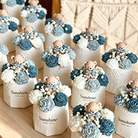Bougie parfumée artisanale en cire de soja avec étiquette personnalisée, motif ours mignon, papillon, fleurs, bouquet, pour cadeaux de mariage de luxe, anniversaire, maison