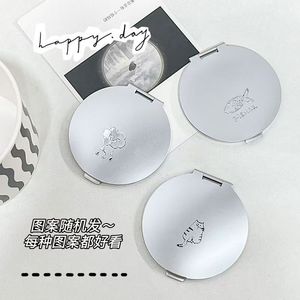 Double Sided Aluminum Pocket <b>Mirror</b> Round Silver Lens Handle <b>Mirror</b> For Makeup Beauty Use - Product Image 4