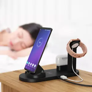 2021 Newly Holder Phone Popular Multifunctional 4 in 1 Wireless Charger Fast Charging Dock Stand Desktop Charging Station
