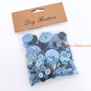 工厂价格树脂纽扣150克/袋直径混合2孔4孔废料预订服装缝纫装饰DIY纽扣 - Product Image 4