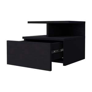 Mason Wenge 1 Drawer Floating Nightstand <b>Wall</b> Mounted <b>Storage</b> Bedside Cabinet - Product Image 4