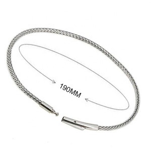 Yiwu Aceon velo in acciaio inox coda di <span class=keywords><strong>volpe</strong></span> catena a maglie strette donne elegante catena rotonda cilindro chiusura a scatto braccialetto - Product Image 4