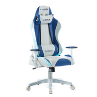 Chaises d'ordinateur en cuir de luxe bon marché colorées de haute qualité chaise de jeu blanche ergonomique pivotante à LED RVB