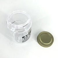 Bocal Mason en plastique hermétique à paroi unique de 16oz imprimé de logo personnalisé Bocaux de stockage d'aliments pour épices de cuisine au design moderne avec couvercle
