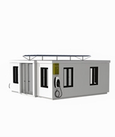 Maison préfabriquée moderne de luxe avec 2 chambres et système d'énergie solaire pour habitation familiale, jardin ou logement annexe