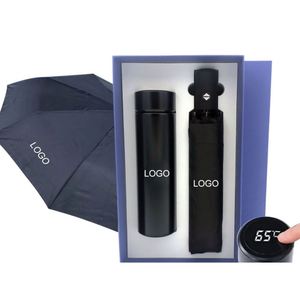 Set Corporativo Promocional, Caja de Regalo de Bienvenida Empresarial Premium con Paraguas con Protección UV y Vaso para Uso en la Oficina - Product Image 1